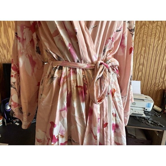 YUMI KIM Womens Love Is In The Air Light Pink Floral Robe Dressing Gown M - Picture 5 of 12